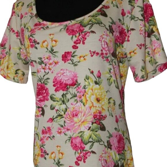Tom's Ware Dress Casual Floral Print Pink Green New Bodycon Maxi US Size L, EUC - Picture 1 of 11